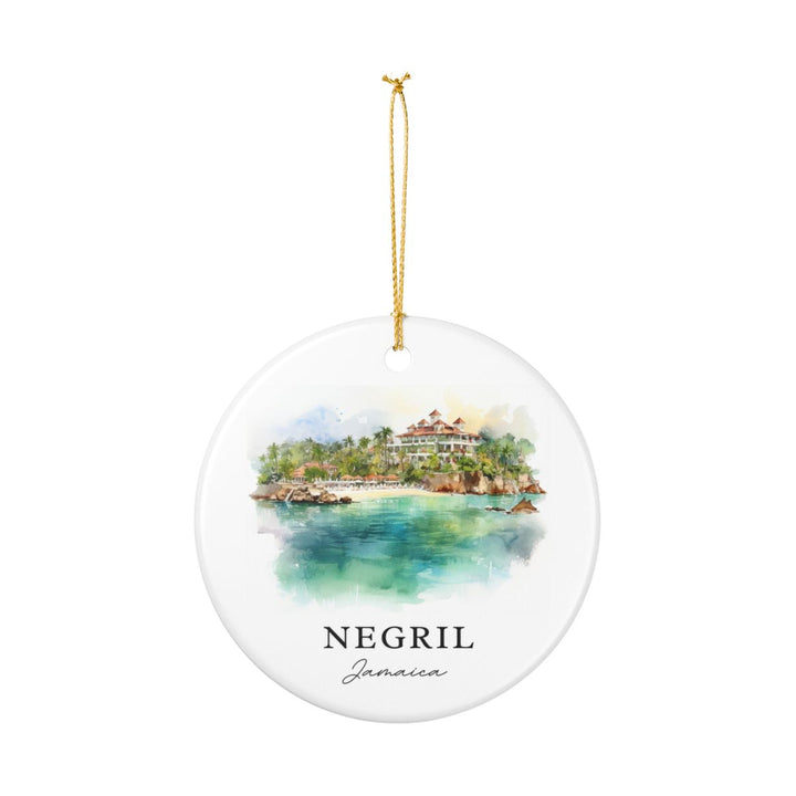 Negril Jamaica Ornament: Unique Negril Jamaica Souvenir, Negril Jamaica Xmas Decor, and Authentic Negril Jamaica Gift