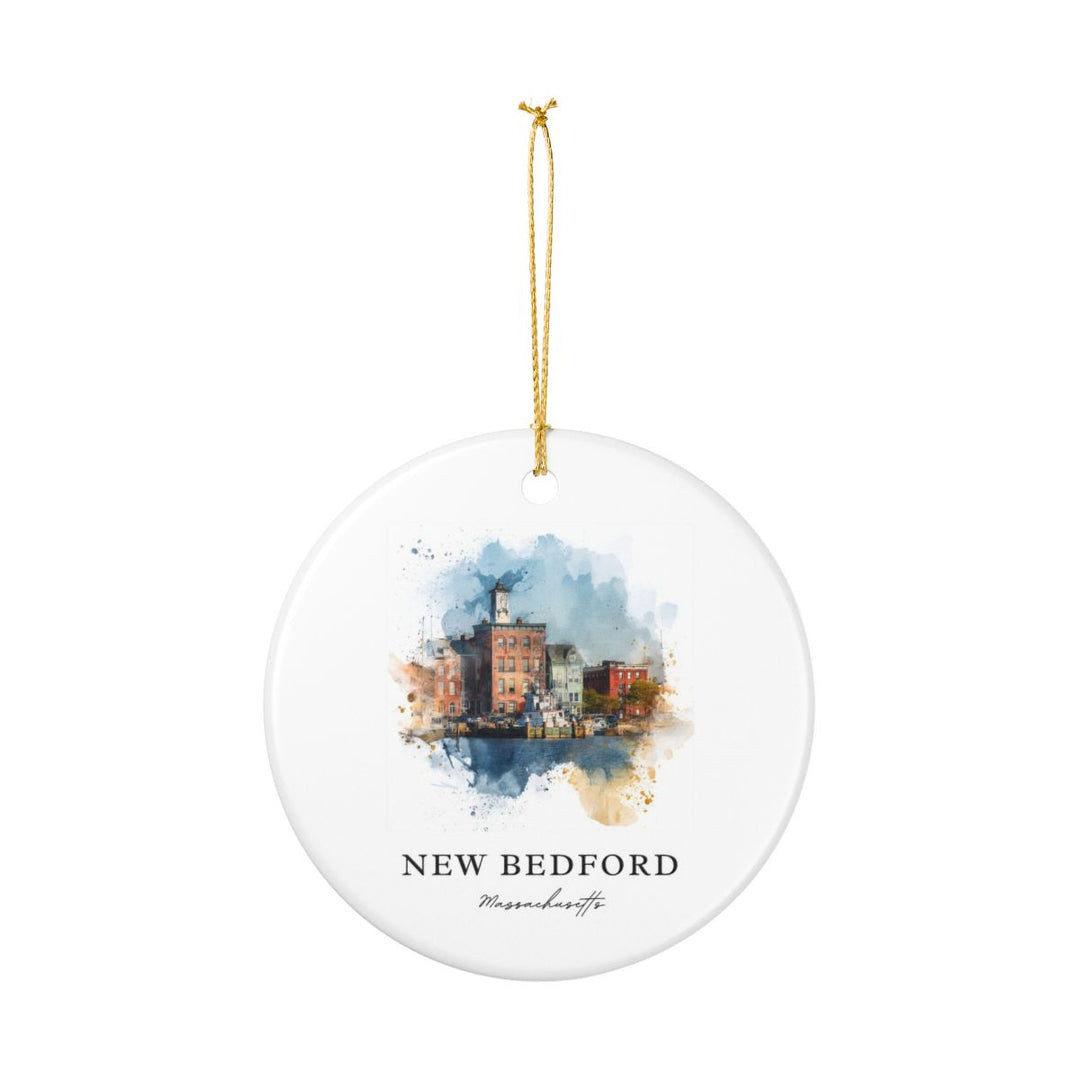New Bedford MA Ornament: Unique New Bedford Souvenir, New Bedford Massachusetts Xmas Decor, and Authentic New Bedford Gift