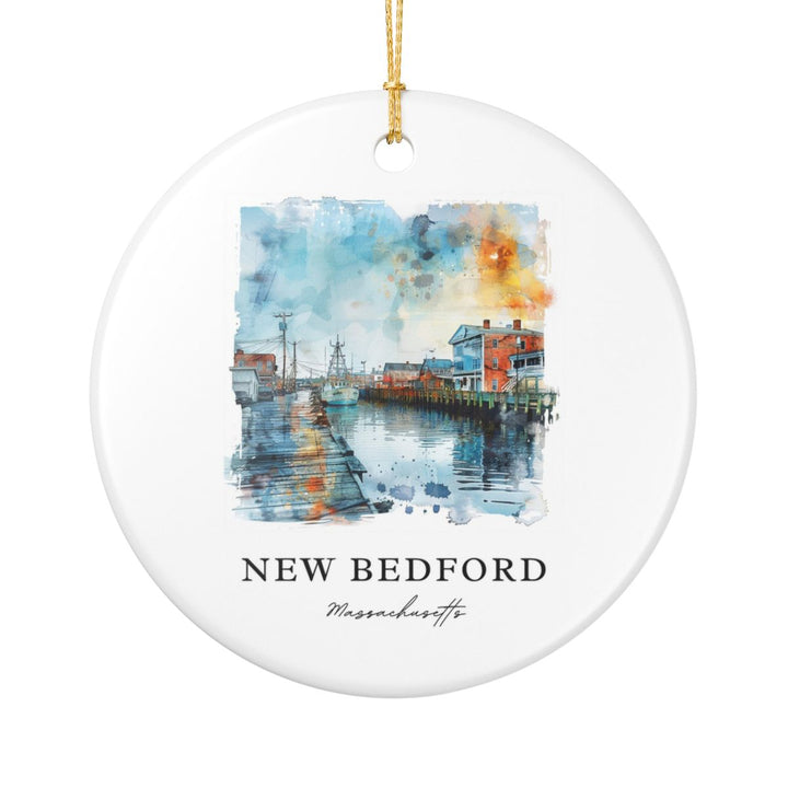 New Bedford Massachusetts Ornament: Unique New Bedford Souvenir, New Bedford Massachusetts Xmas Decor, and Authentic New Bedford Gift
