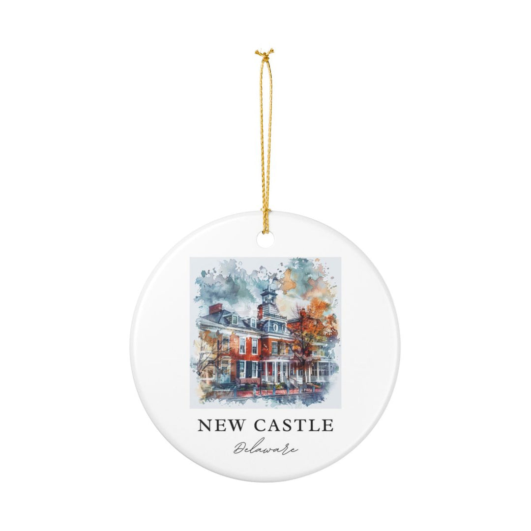 New Castle Delaware USA Ornament: Unique New Castle Souvenir, New Castle Delaware Xmas Decor, and Authentic New Castle Gift