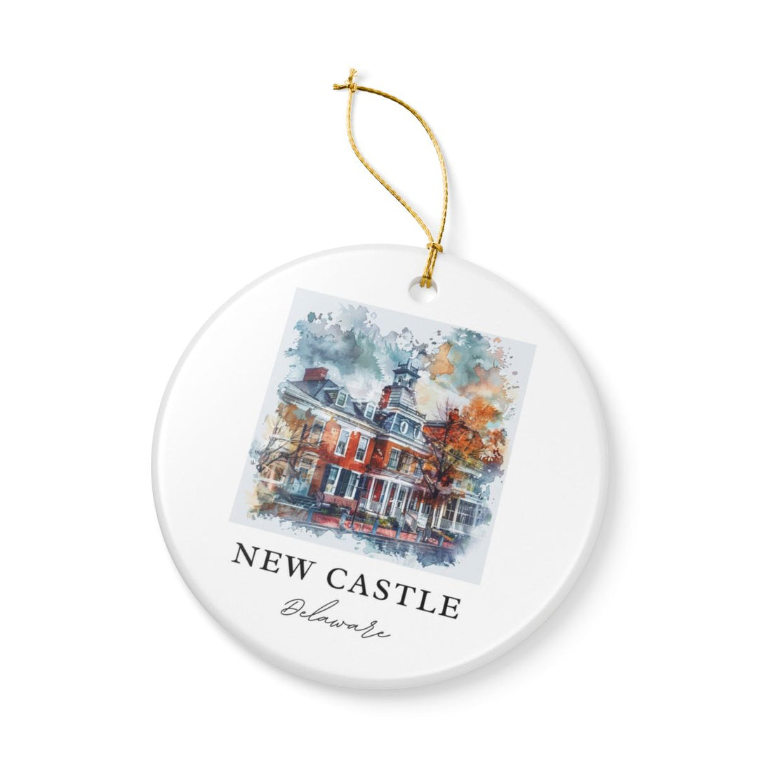 New Castle Delaware USA Ornament: Unique New Castle Souvenir, New Castle Delaware Xmas Decor, and Authentic New Castle Gift