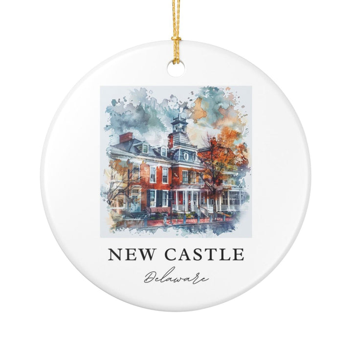 New Castle Delaware USA Ornament: Unique New Castle Souvenir, New Castle Delaware Xmas Decor, and Authentic New Castle Gift