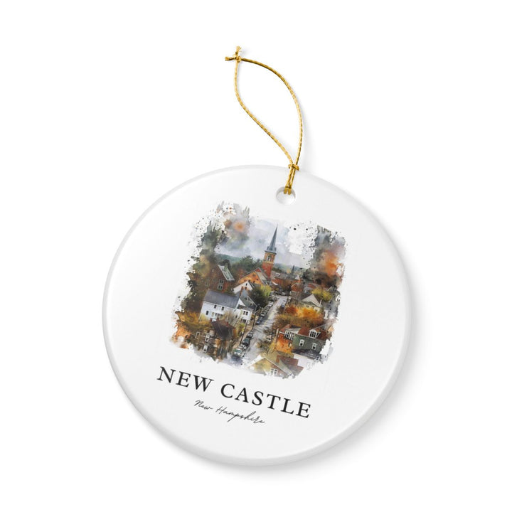New Castle NH USA Ornament: Unique New Castle Souvenir, New Castle New Hampshire Xmas Decor, and Authentic New Castle Gift