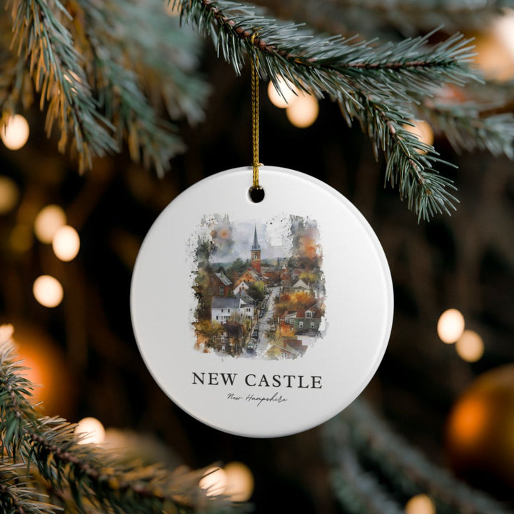 New Castle NH USA Ornament: Unique New Castle Souvenir, New Castle New Hampshire Xmas Decor, and Authentic New Castle Gift