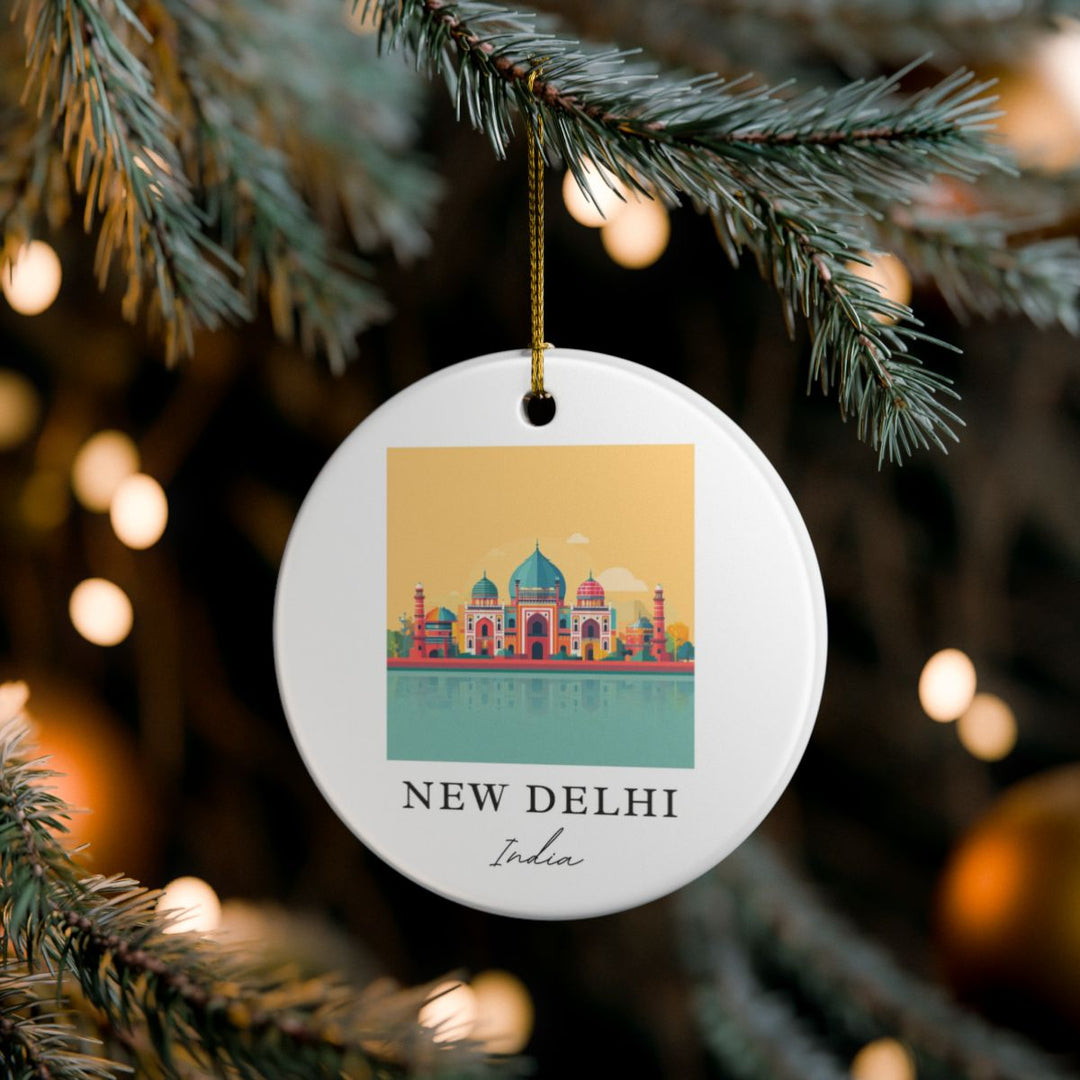 New Delhi India Ornament: Unique New Delhi India Souvenir, New Delhi India Xmas Decor, and Authentic New Delhi India Gift