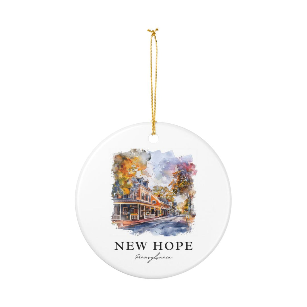 New Hope Pennsylvania USA Ornament: Unique New Hope Souvenir, New Hope Pennsylvania Xmas Decor, and Authentic New Hope Gift