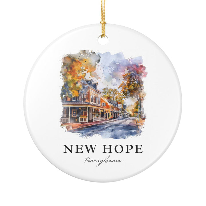 New Hope Pennsylvania USA Ornament: Unique New Hope Souvenir, New Hope Pennsylvania Xmas Decor, and Authentic New Hope Gift