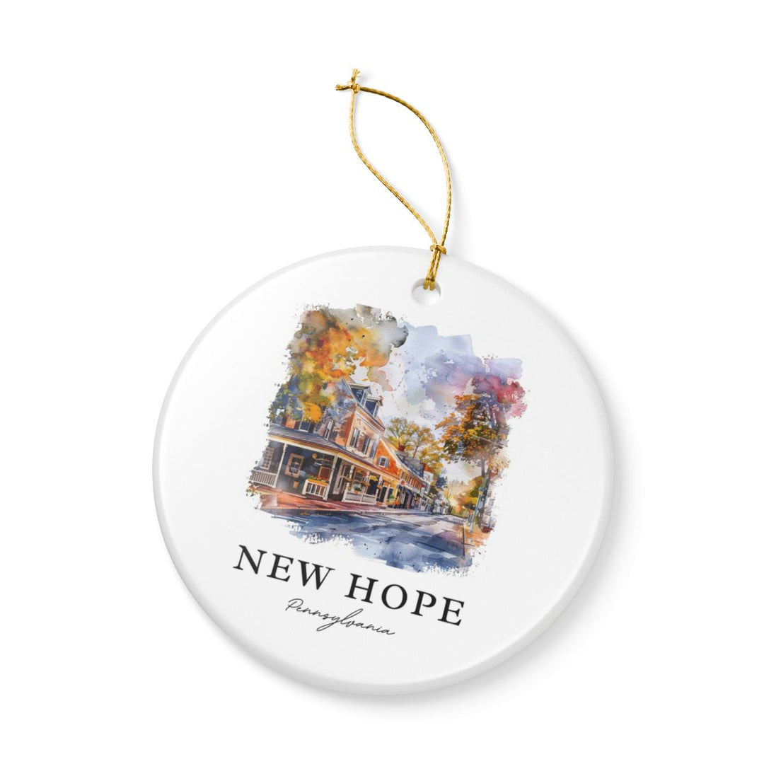 New Hope Pennsylvania USA Ornament: Unique New Hope Souvenir, New Hope Pennsylvania Xmas Decor, and Authentic New Hope Gift
