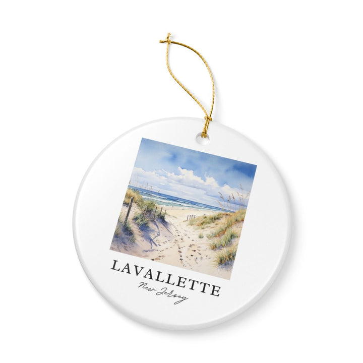 New Jersey Shoreline Beach Ornament: Unique New Jersey Shoreline Beach Souvenir, New Jersey Shoreline Beach Xmas Decor