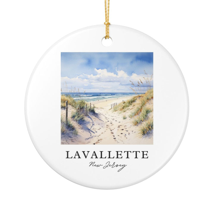New Jersey Shoreline Beach Ornament: Unique New Jersey Shoreline Beach Souvenir, New Jersey Shoreline Beach Xmas Decor