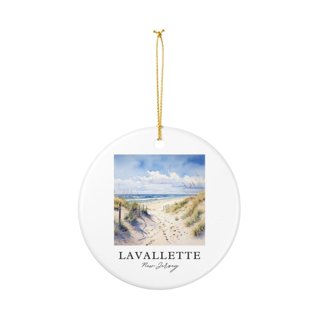 New Jersey Shoreline Beach Ornament: Unique New Jersey Shoreline Beach Souvenir, New Jersey Shoreline Beach Xmas Decor