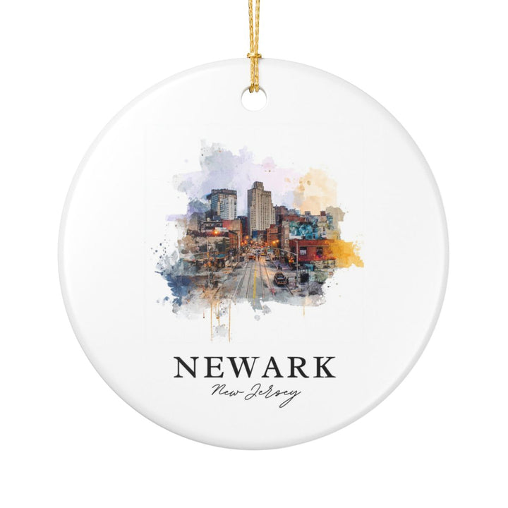 Newark NJ Ornament: Unique Newark Souvenir, Newark New Jersey Xmas Decor, and Authentic Newark Gift