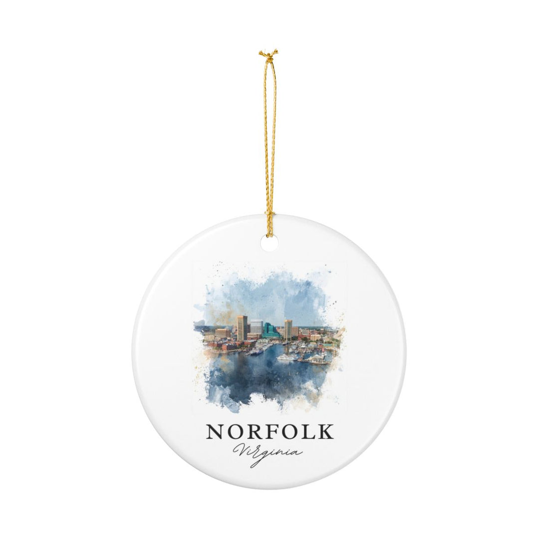 Norfolk VA Ornament: Unique Norfolk Souvenir, Norfolk Virginia Xmas Decor, and Authentic Norfolk Gift