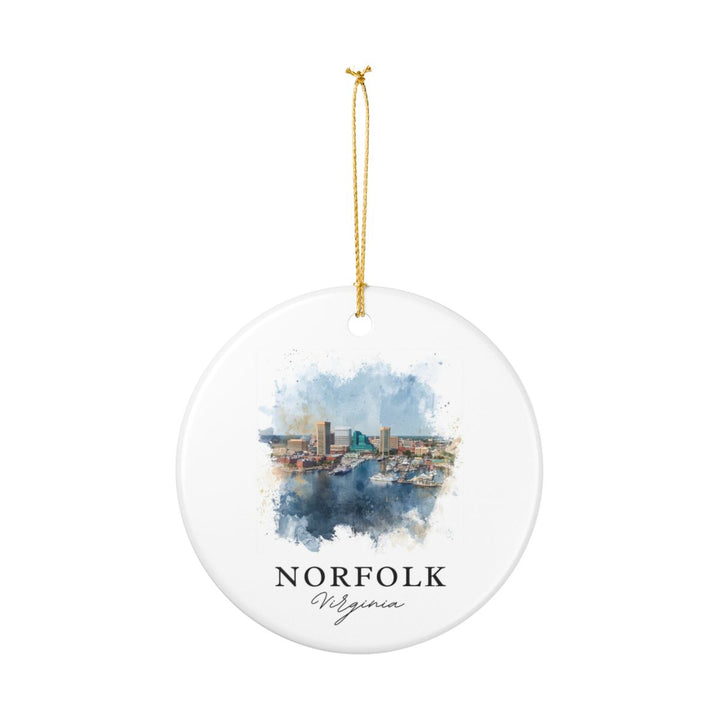 Norfolk VA Ornament: Unique Norfolk Souvenir, Norfolk Virginia Xmas Decor, and Authentic Norfolk Gift