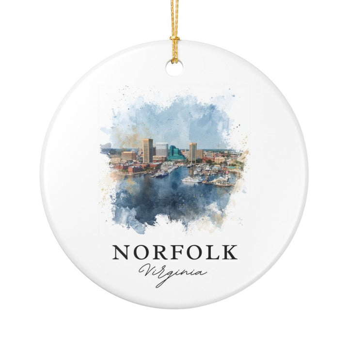 Norfolk VA Ornament: Unique Norfolk Souvenir, Norfolk Virginia Xmas Decor, and Authentic Norfolk Gift