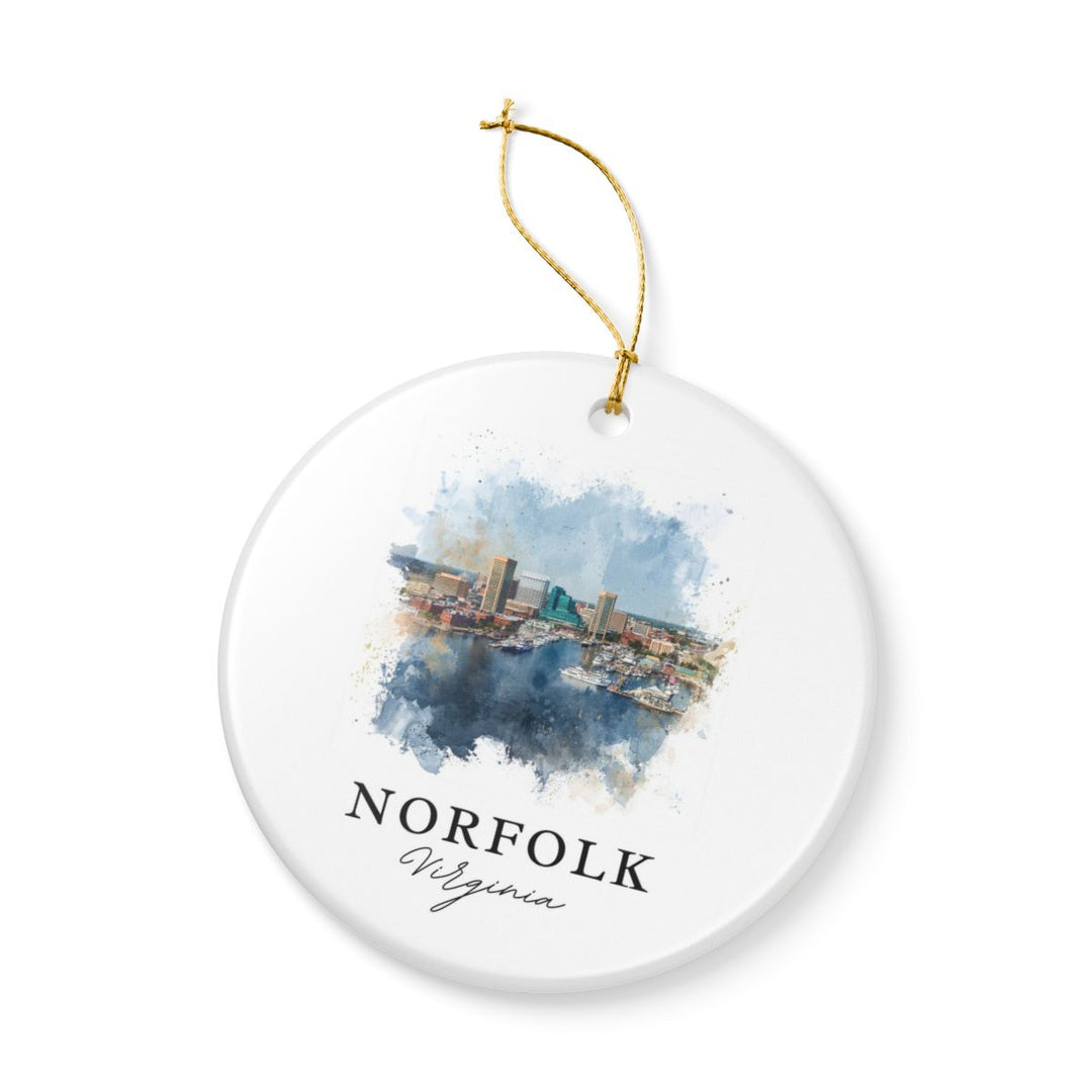 Norfolk VA Ornament: Unique Norfolk Souvenir, Norfolk Virginia Xmas Decor, and Authentic Norfolk Gift