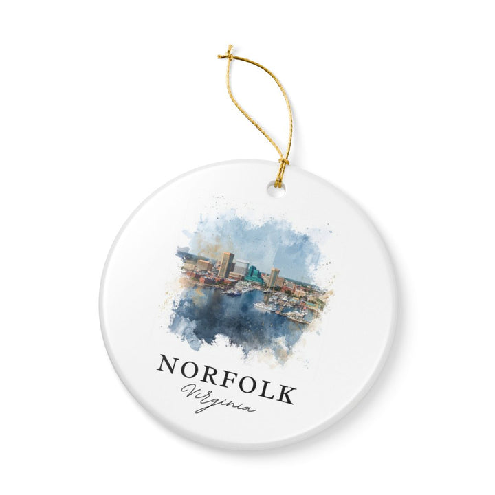 Norfolk VA Ornament: Unique Norfolk Souvenir, Norfolk Virginia Xmas Decor, and Authentic Norfolk Gift