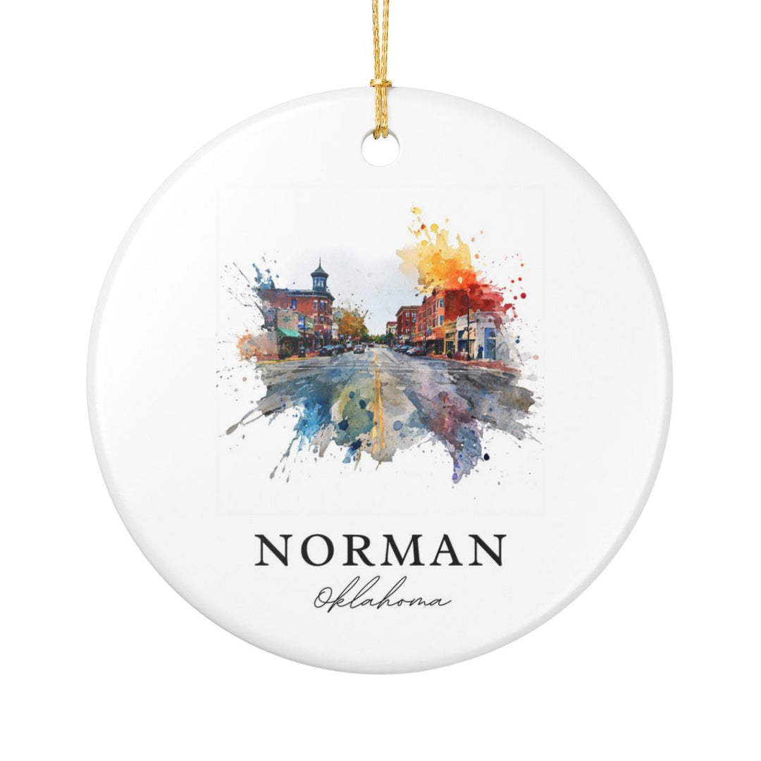Norman Oklahoma Ornament: Unique Norman Souvenir, Norman Oklahoma Xmas Decor, and Authentic Norman Gift