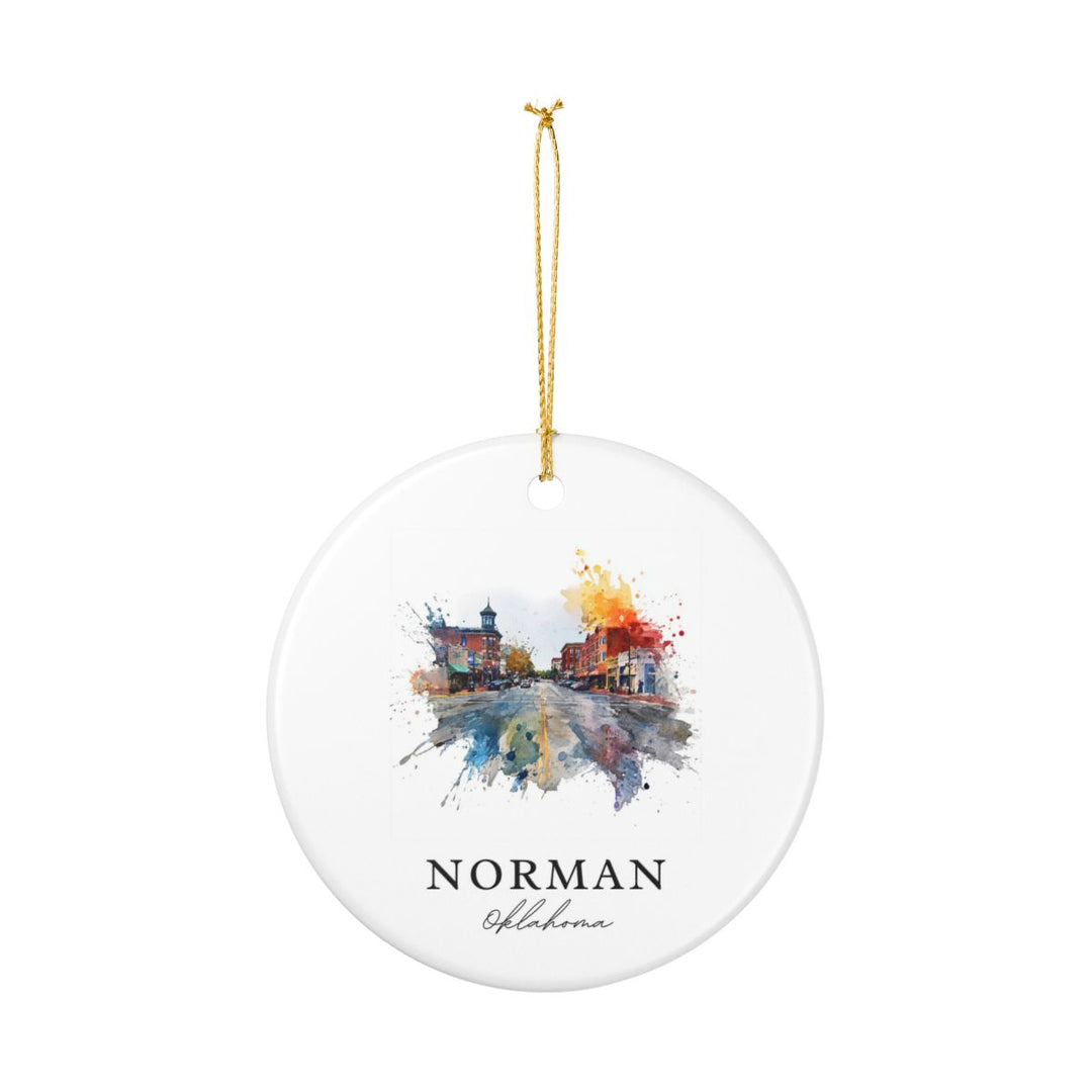 Norman Oklahoma Ornament: Unique Norman Souvenir, Norman Oklahoma Xmas Decor, and Authentic Norman Gift
