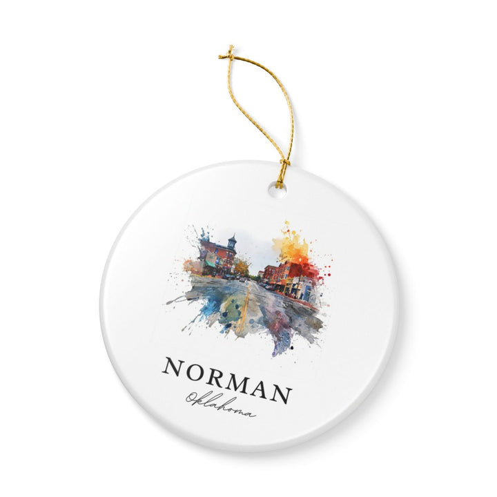 Norman Oklahoma Ornament: Unique Norman Souvenir, Norman Oklahoma Xmas Decor, and Authentic Norman Gift