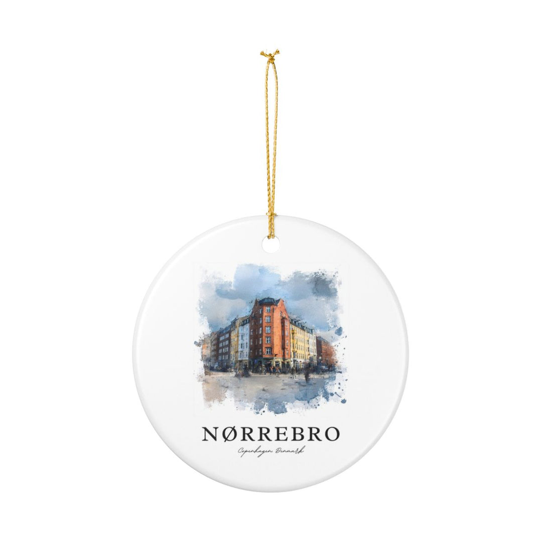 Nørrebro Denmark Ornament: Unique Nørrebro Souvenir, Nørrebro Denmark Xmas Decor, and Authentic Nørrebro Gift