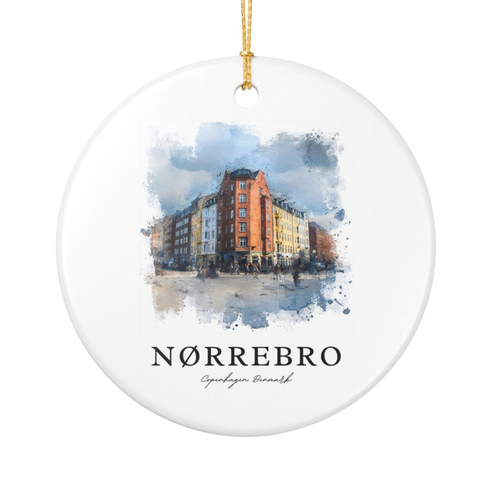 Nørrebro Denmark Ornament: Unique Nørrebro Souvenir, Nørrebro Denmark Xmas Decor, and Authentic Nørrebro Gift