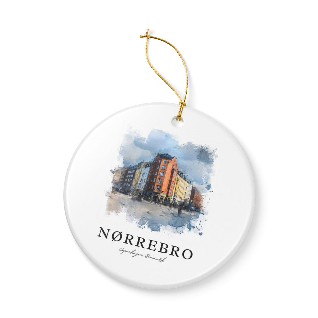 Nørrebro Denmark Ornament: Unique Nørrebro Souvenir, Nørrebro Denmark Xmas Decor, and Authentic Nørrebro Gift