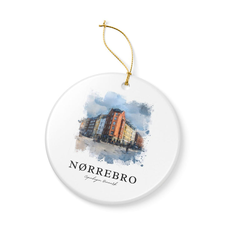 Nørrebro Denmark Ornament: Unique Nørrebro Souvenir, Nørrebro Denmark Xmas Decor, and Authentic Nørrebro Gift