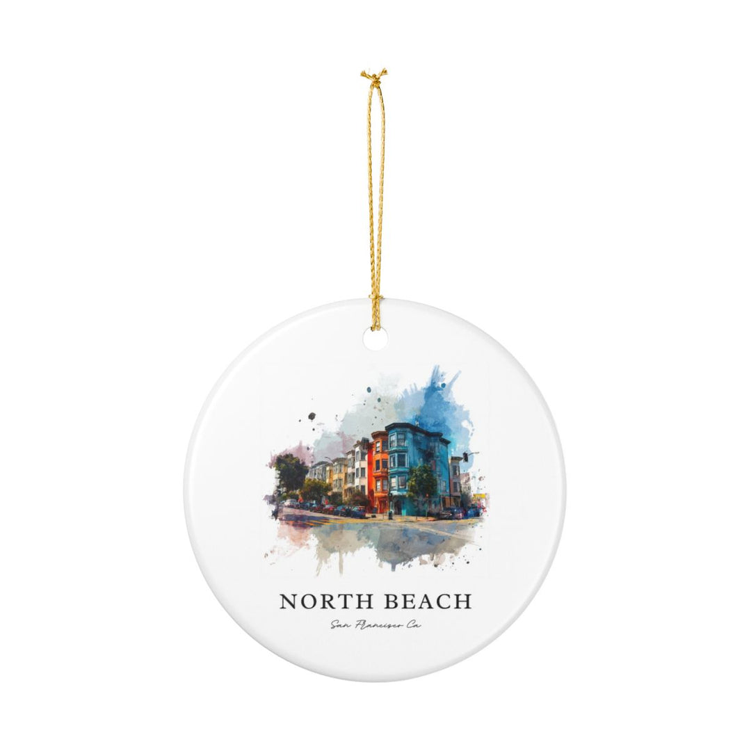 North Beach San Francisco CA Ornament: Unique North Beach San Francisco Souvenir, North Beach San Francisco California Xmas Decor