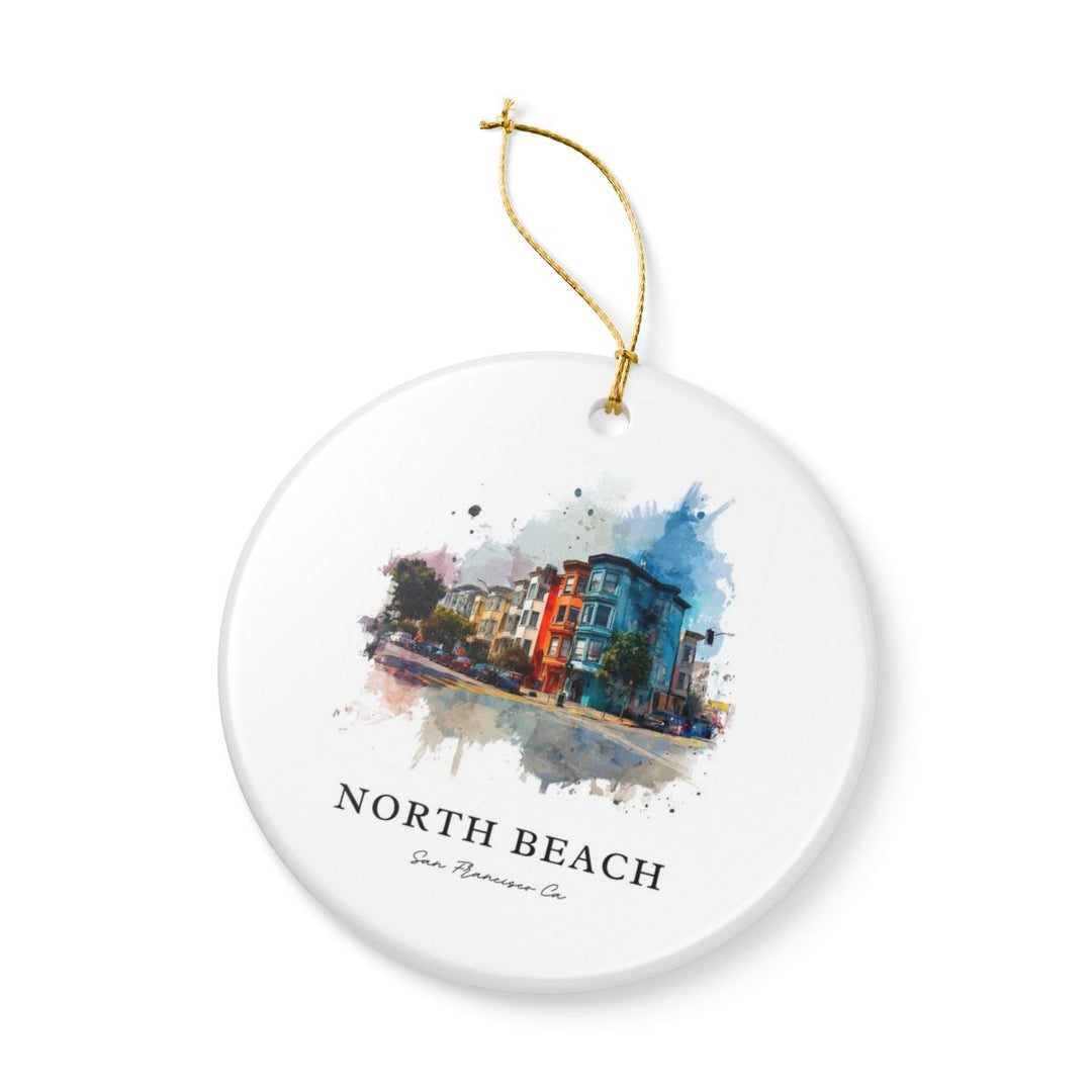 North Beach San Francisco CA Ornament: Unique North Beach San Francisco Souvenir, North Beach San Francisco California Xmas Decor