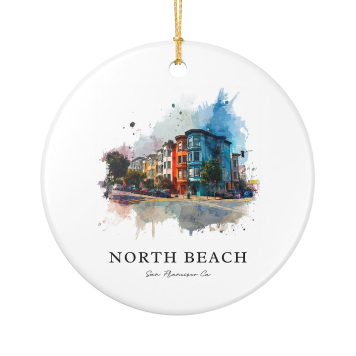 North Beach San Francisco CA Ornament: Unique North Beach San Francisco Souvenir, North Beach San Francisco California Xmas Decor