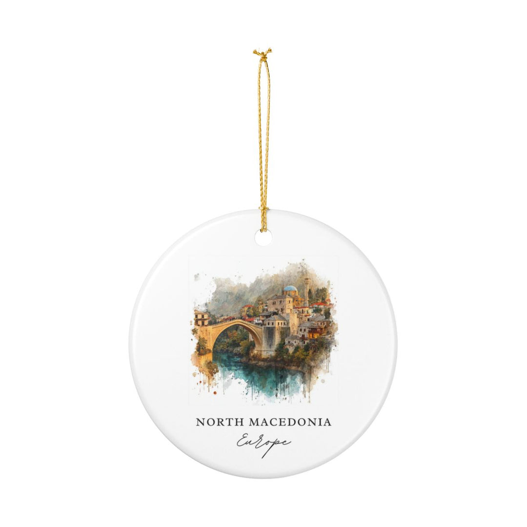 North Macedonia Ornament: Unique North Macedonia Souvenir, North Macedonia Xmas Decor, and Authentic North Macedonia Gift