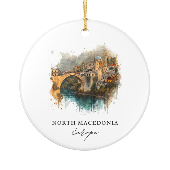 North Macedonia Ornament: Unique North Macedonia Souvenir, North Macedonia Xmas Decor, and Authentic North Macedonia Gift