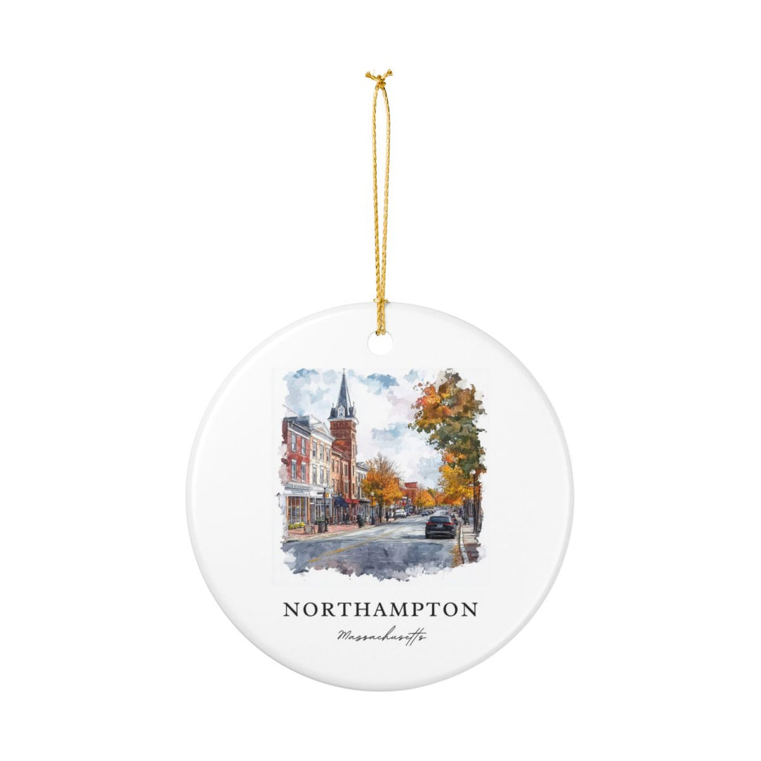 Northampton Massachusetts Ornament: Unique Northampton Souvenir, Northampton Massachusetts Xmas Decor, and Authentic Northampton Gift