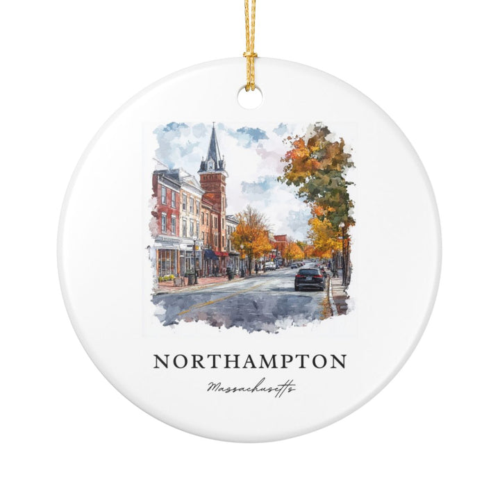 Northampton Massachusetts Ornament: Unique Northampton Souvenir, Northampton Massachusetts Xmas Decor, and Authentic Northampton Gift