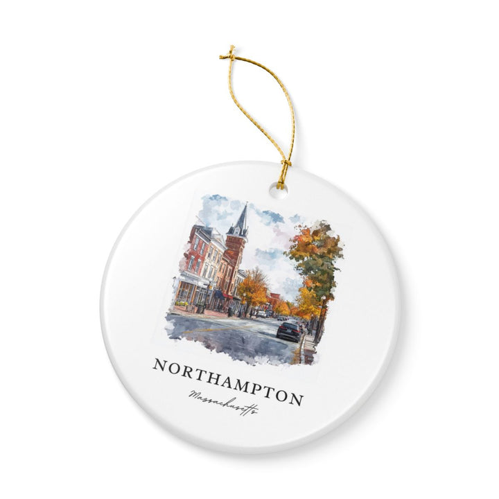 Northampton Massachusetts Ornament: Unique Northampton Souvenir, Northampton Massachusetts Xmas Decor, and Authentic Northampton Gift