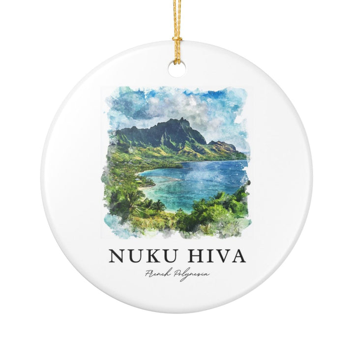 Nuku Hiva French Polynesia Ornament: Unique Nuku Hiva French Polynesia Souvenir, Nuku Hiva French Polynesia Xmas Decor