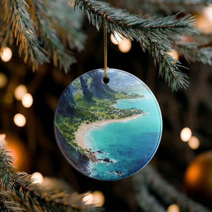 Oahu Hawaii Ornament: Unique Oahu Hawaii Souvenir, Oahu Hawaii Xmas Decor, and Authentic Oahu Hawaii Gift
