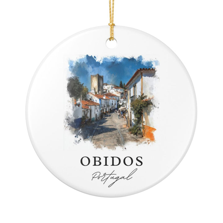 Obidos Portugal Ornament: Unique Obidos Souvenir, Obidos Portugal Xmas Decor, and Authentic Obidos Gift