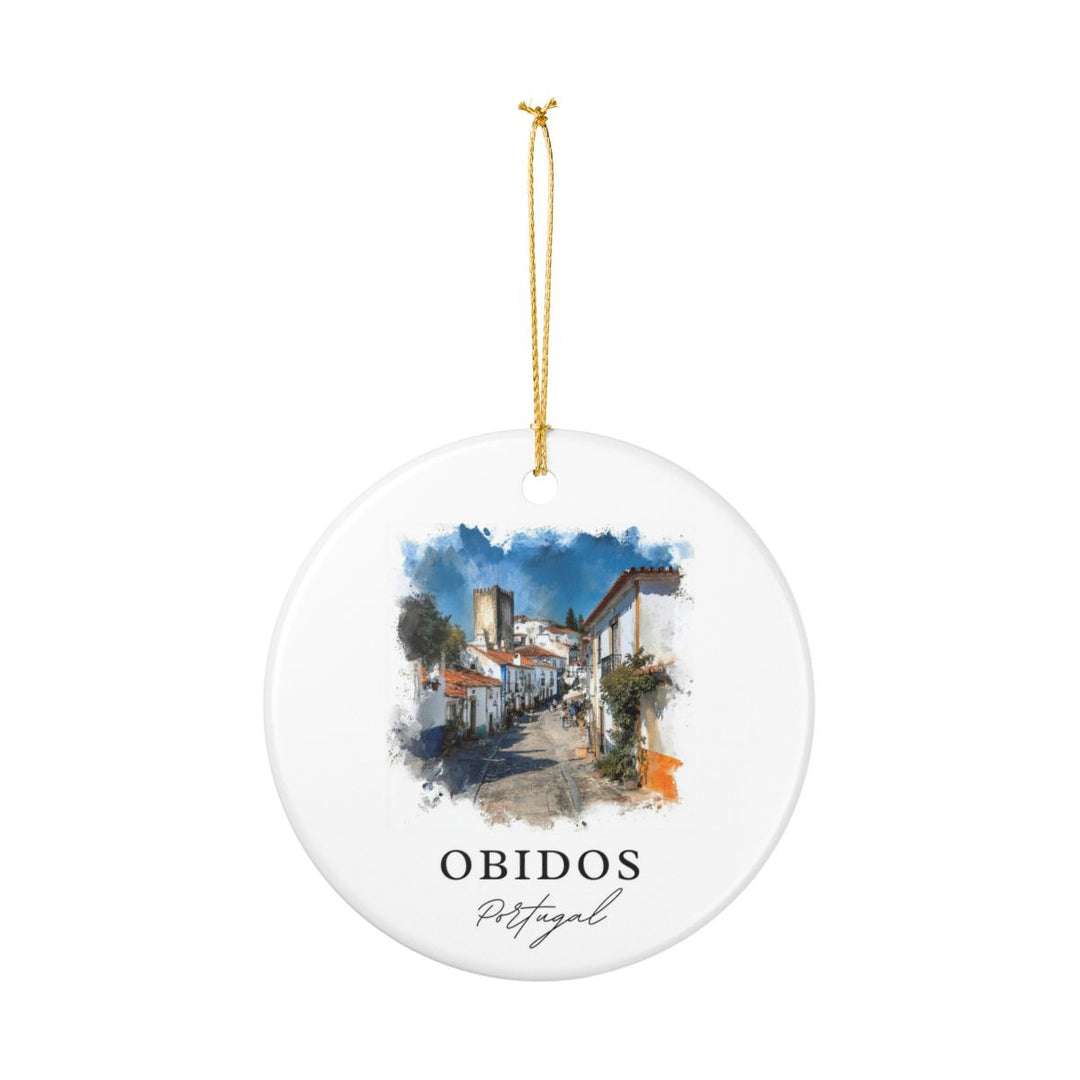 Obidos Portugal Ornament: Unique Obidos Souvenir, Obidos Portugal Xmas Decor, and Authentic Obidos Gift