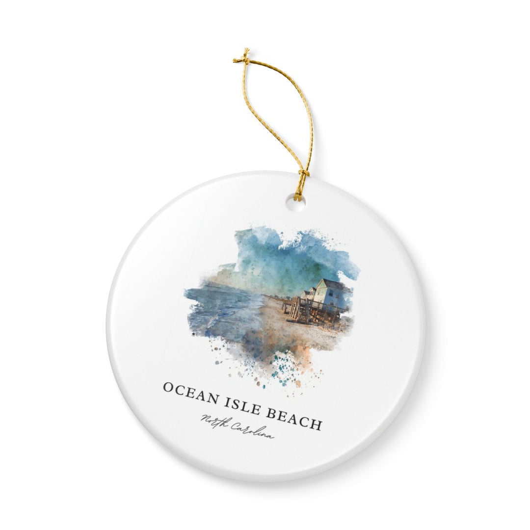 Ocean Isle Beach North Carolina Ornament: Unique Ocean Isle Beach Souvenir, Ocean Isle Beach Xmas Decor, and Authentic Ocean Isle Beach Gift
