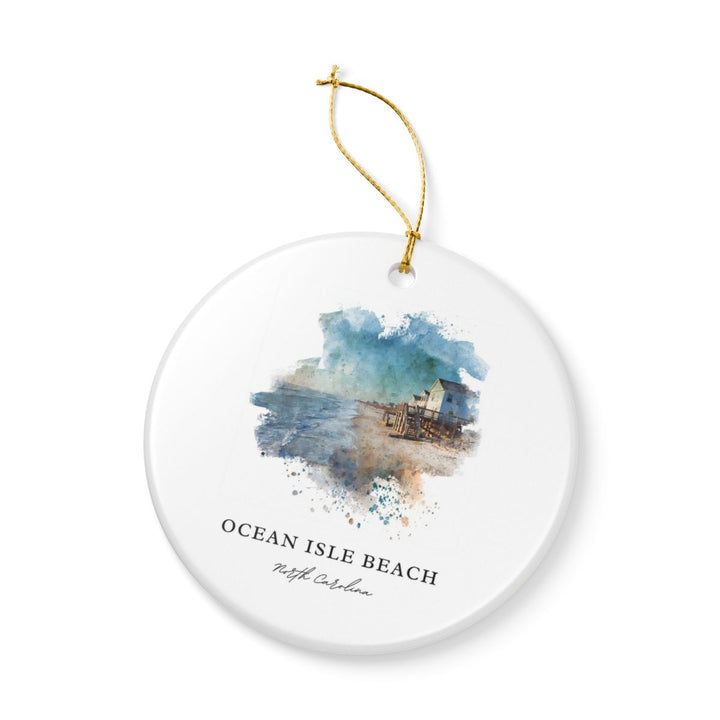 Ocean Isle Beach North Carolina Ornament: Unique Ocean Isle Beach Souvenir, Ocean Isle Beach Xmas Decor, and Authentic Ocean Isle Beach Gift