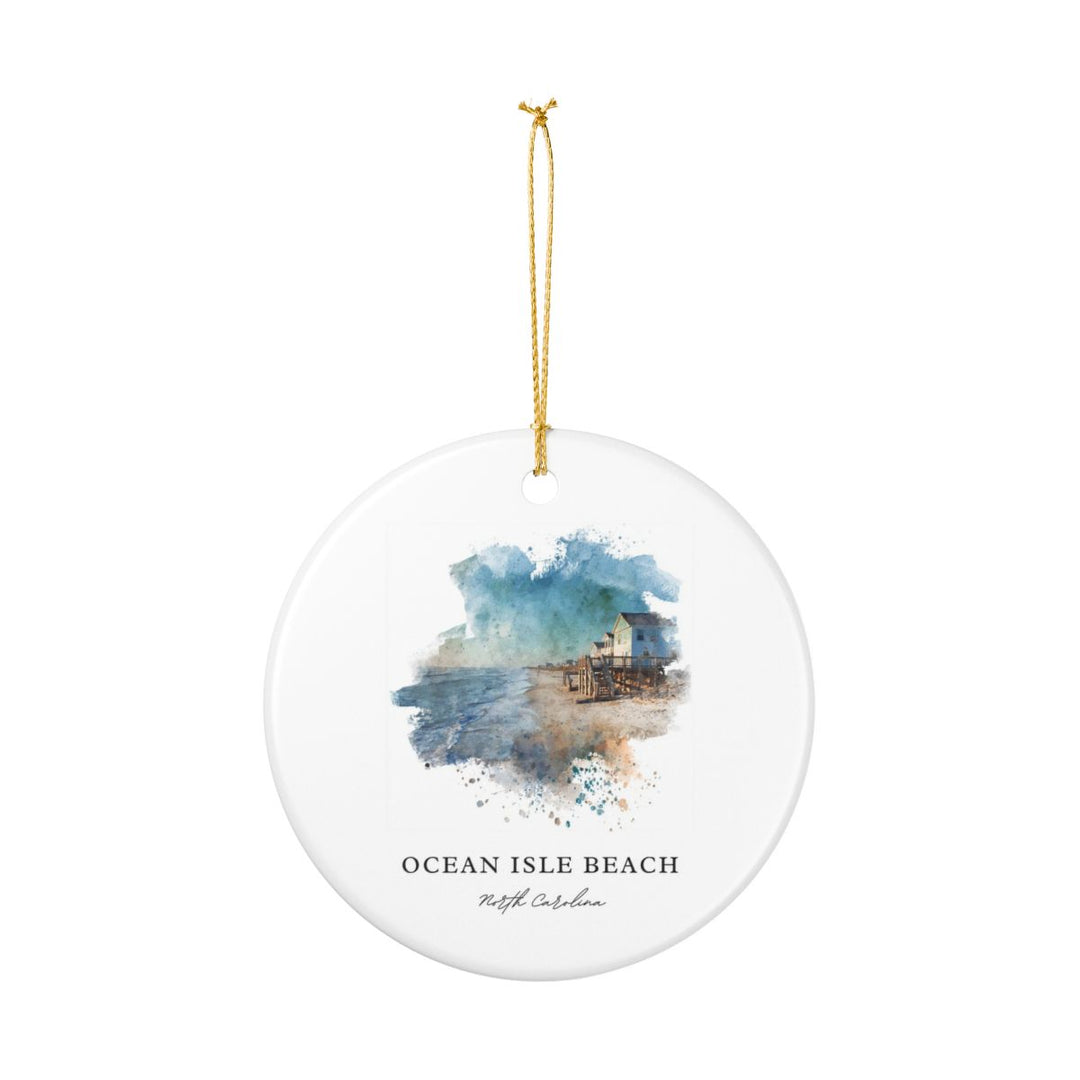 Ocean Isle Beach North Carolina Ornament: Unique Ocean Isle Beach Souvenir, Ocean Isle Beach Xmas Decor, and Authentic Ocean Isle Beach Gift