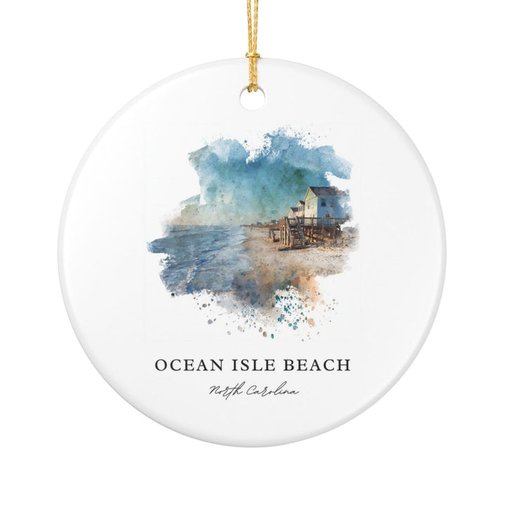 Ocean Isle Beach North Carolina Ornament: Unique Ocean Isle Beach Souvenir, Ocean Isle Beach Xmas Decor, and Authentic Ocean Isle Beach Gift