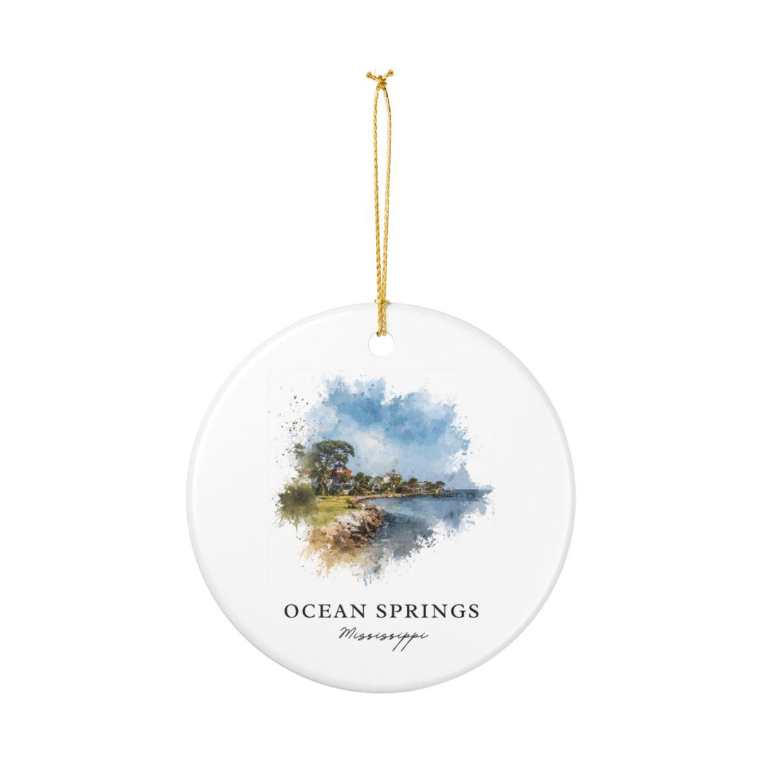 Ocean Springs Mississippi Ornament: Unique Ocean Springs Souvenir, Ocean Springs Mississippi Xmas Decor, and Authentic Ocean Springs Gift