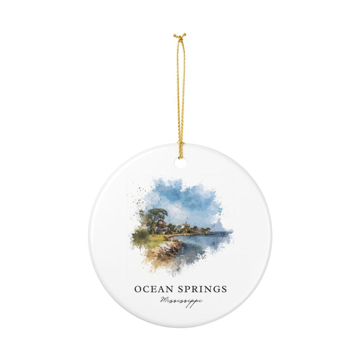 Ocean Springs Mississippi Ornament: Unique Ocean Springs Souvenir, Ocean Springs Mississippi Xmas Decor, and Authentic Ocean Springs Gift