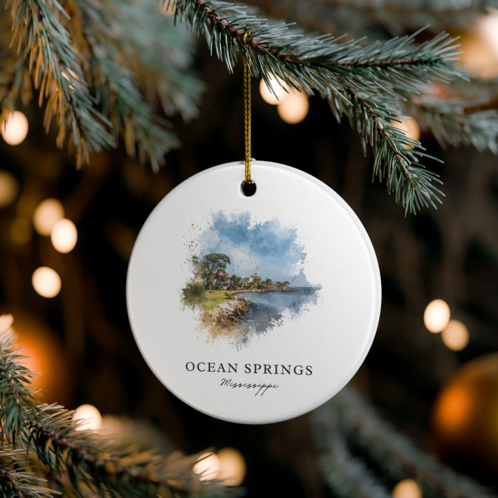 Ocean Springs Mississippi Ornament: Unique Ocean Springs Souvenir, Ocean Springs Mississippi Xmas Decor, and Authentic Ocean Springs Gift