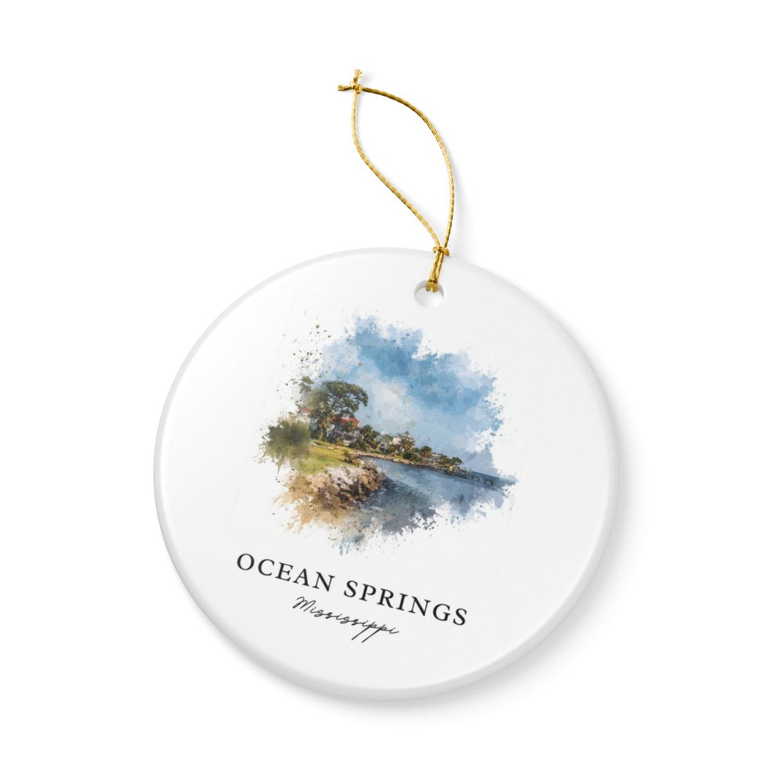 Ocean Springs Mississippi Ornament: Unique Ocean Springs Souvenir, Ocean Springs Mississippi Xmas Decor, and Authentic Ocean Springs Gift