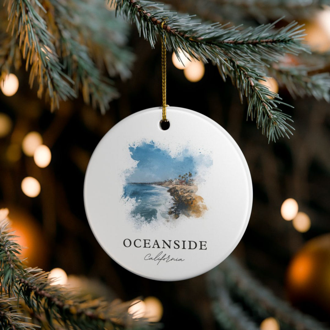 Oceanside CA Ornament: Unique Oceanside Souvenir, Oceanside California Xmas Decor, and Authentic Oceanside Gift