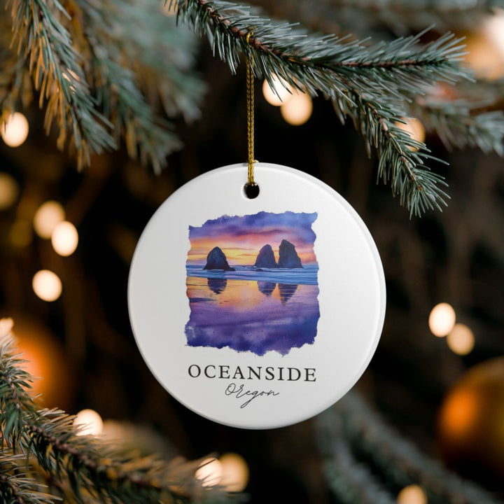 Oceanside Oregon USA Ornament: Unique Oceanside Souvenir, Oceanside Oregon Xmas Decor, and Authentic Oceanside Gift
